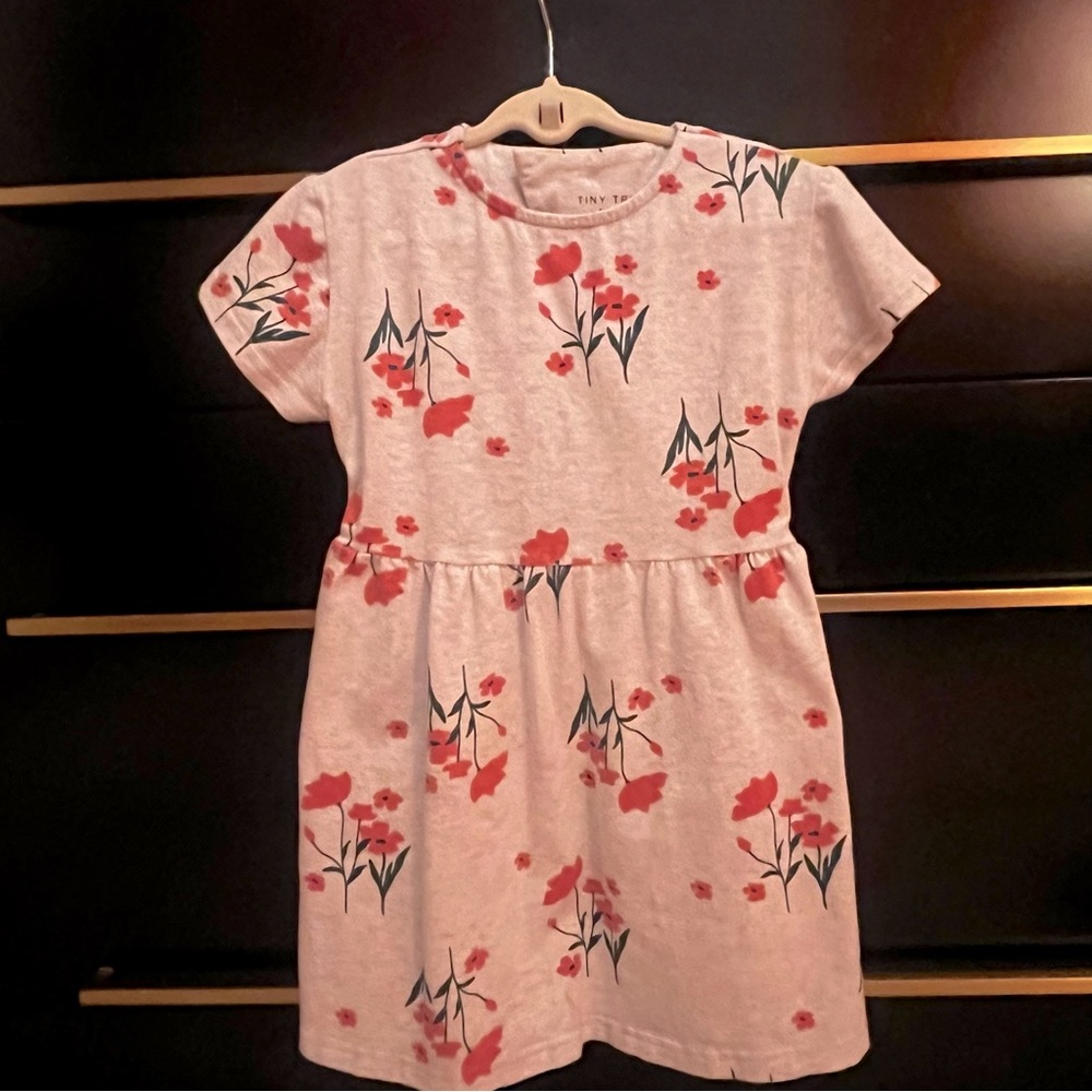 Tiny Tribe Australia Girls’ Floral Back Cut Out Short Sleeve Dress Size 4